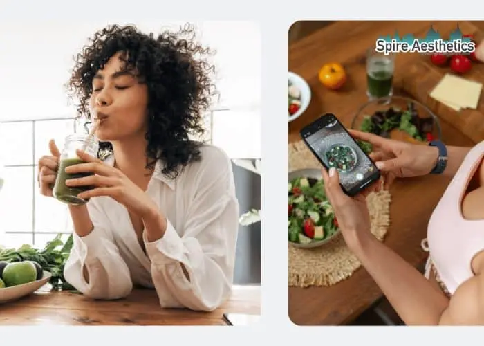 Image of woman looking into her diet and fat freezing Oxfordshire to improve her health